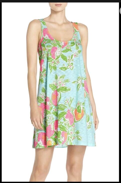 Lilly Pulitzer Dresses & Skirts - Lilly Pulitzer Carmel Pool Sleeveless Scoop Neck Tank Dress Blue Pink Lemonade M